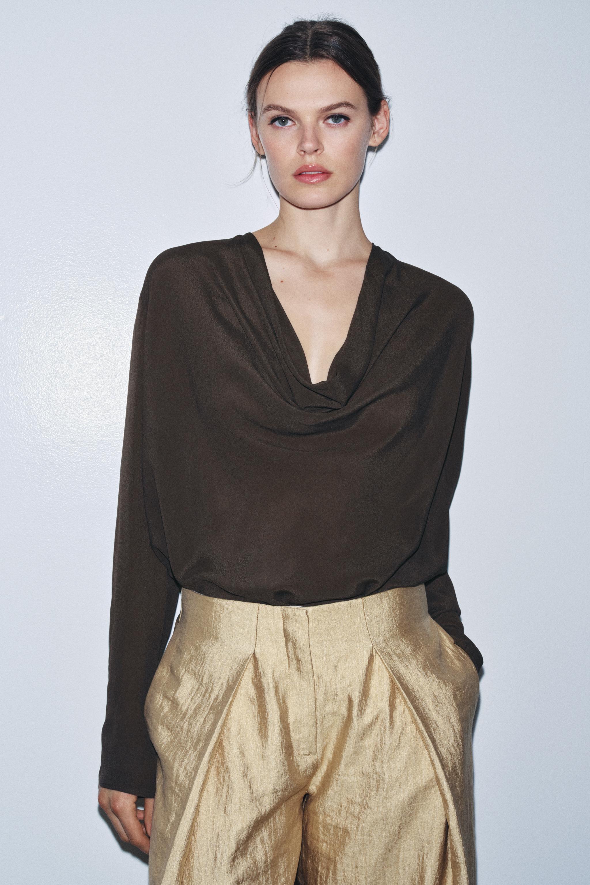 DRAPED FLOWY BLOUSE ZW COLLECTION